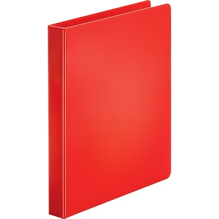 Business Source 1" Basic Binder, 225 Sheet Capacity, Round Ring, Red BSN28550